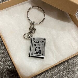 Silver Book Keychain